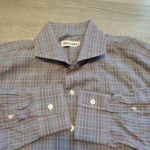 Twillory Mens 17.5 34/35 Tailored Fit Dress Shirt Casual Long Sleeve Button Up